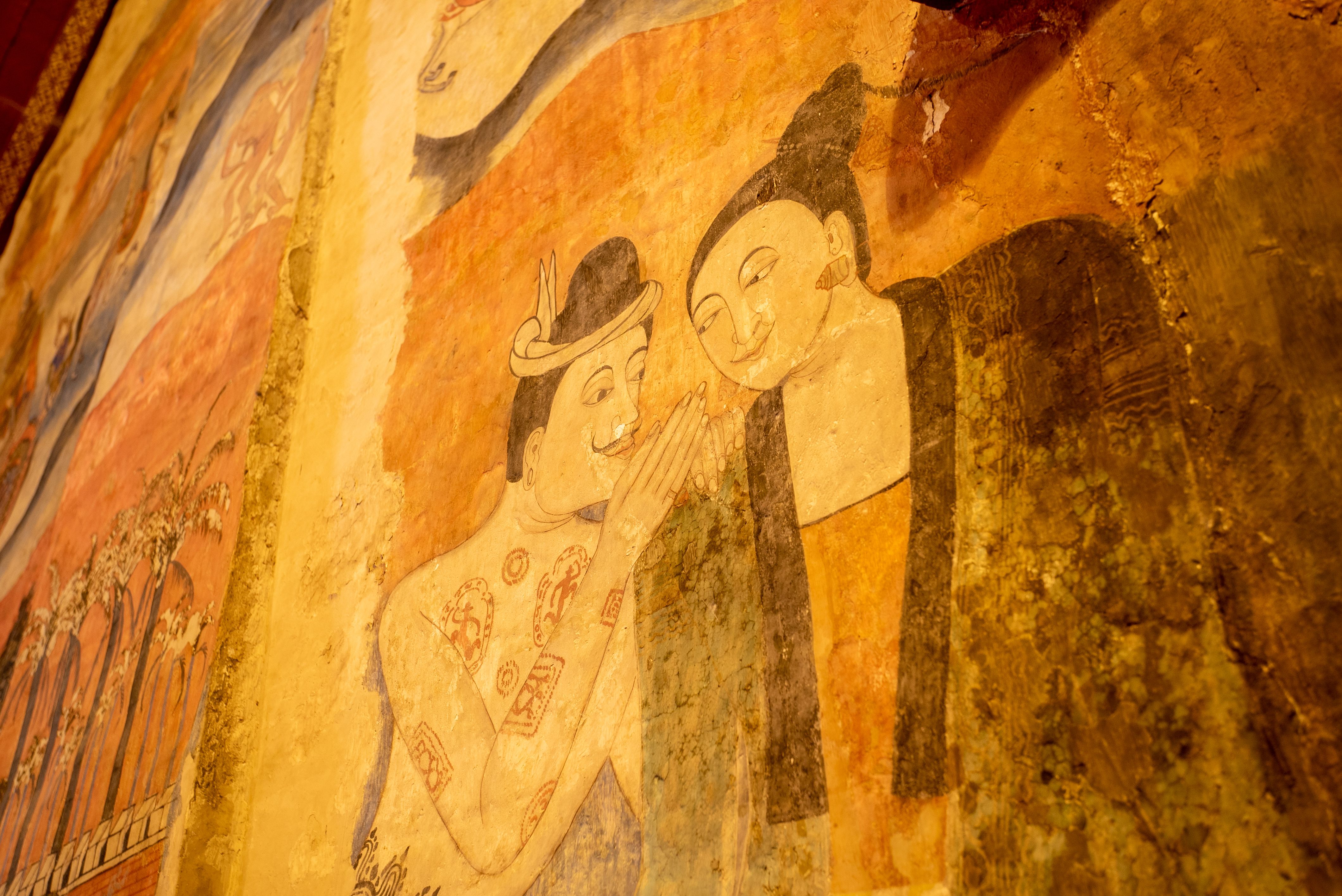 Dettaglio di un affresco del Wat Phumin a Nan